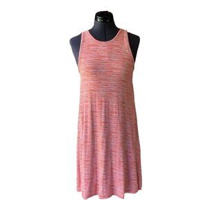 Old Navy Sleeveless Summer Dress Orange Striped Size S Scoop-Neck